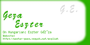 geza eszter business card
